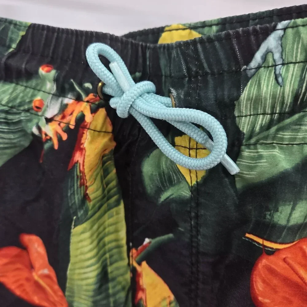 Old Navy Men's Drawstring Birds of Paradise Leaf Swim Trunks Size Small